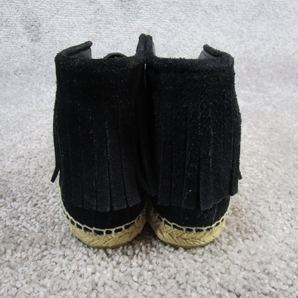 Saint Laurent Ankle Booties Womens Size 38 Eu Espadrilles Black Suede - Picture 7 of 12